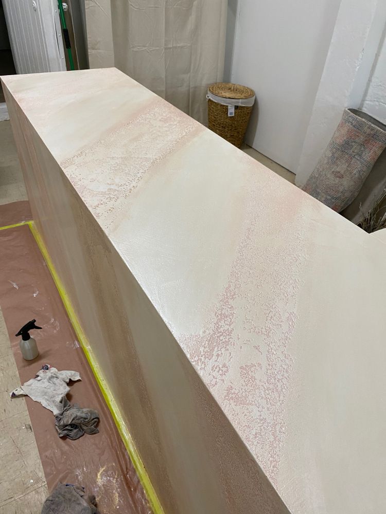 venetian plaster finish on benchtop